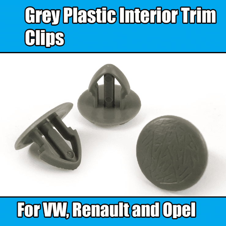 10x Clips for Renault VW Opel Grey Plastic Interior Trim Clip Cover 251867299