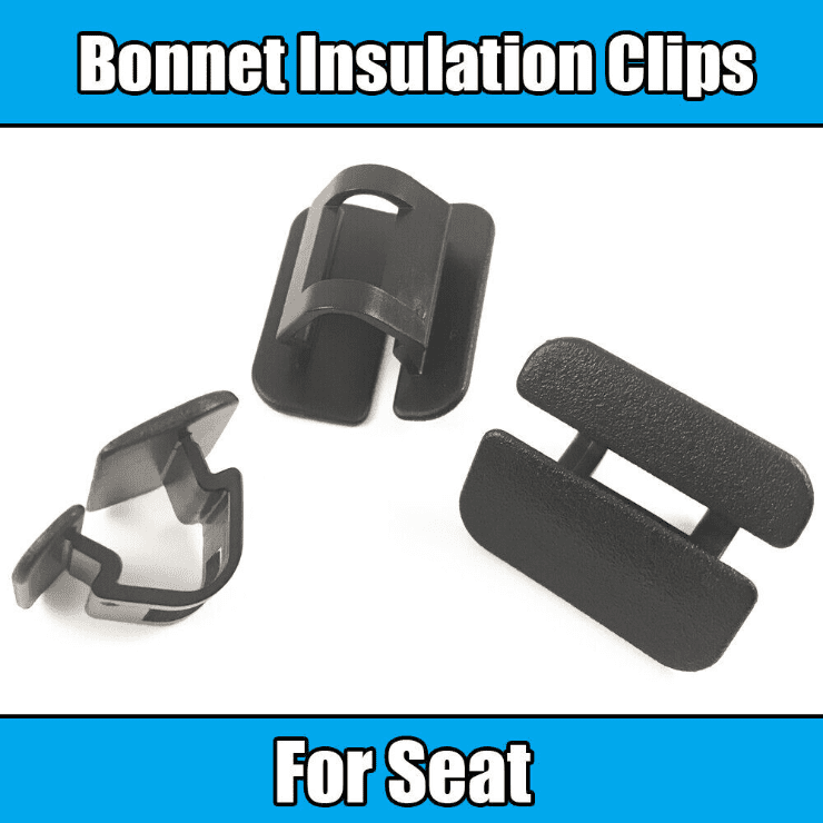 10x Clips for Seat Bonnet Sound Insulation Deadener Retainer Hood Black Plastic