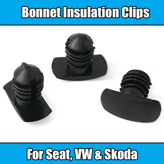 10x Clips for Seat Ibiza Bonnet Insulation Clips VW Polo Skoda Black Plastic