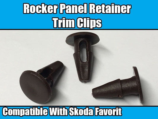 10x Clips for Skoda Favorit Rocker Panel Retainer Trim Brown Plastic 109746421