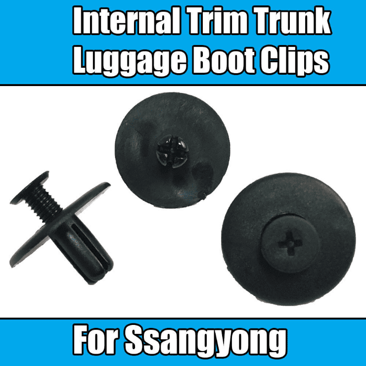 10x Clips for Ssangyong Internal Trim Trunk Boot Black Plastic Clips 1003092