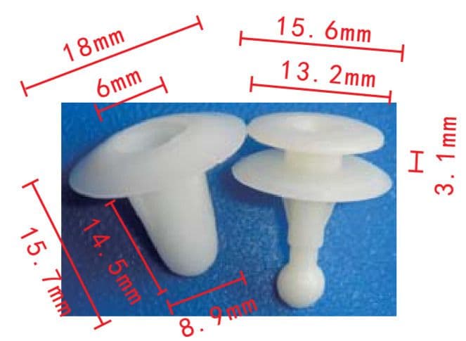 10x Clips for Toyota A3 Isuzu Mazda Door Nut Fastener Trim Clips White Plastic