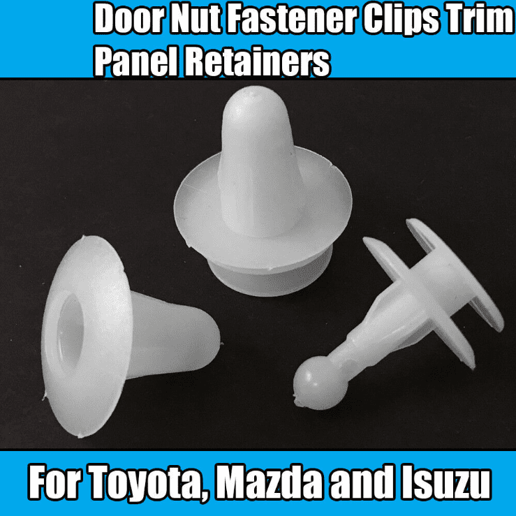 10x Clips for Toyota A3 Isuzu Mazda Door Nut Fastener Trim Clips White Plastic
