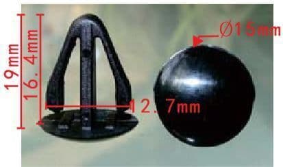 10x Clips for Toyota A3 Mazda Fastener Retaining Rivet Black Plastic 15x19X8mm