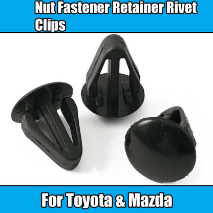 10x Clips for Toyota A3 Mazda Fastener Retaining Rivet Black Plastic 15x19X8mm