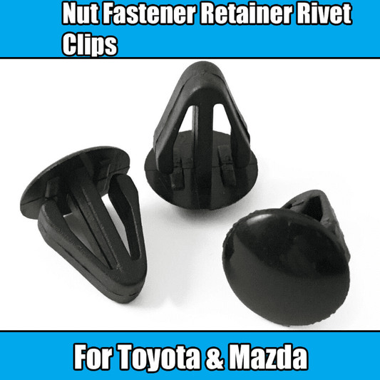 10x Clips for Toyota A3 Mazda Fastener Retaining Rivet Black Plastic 15x19X8mm