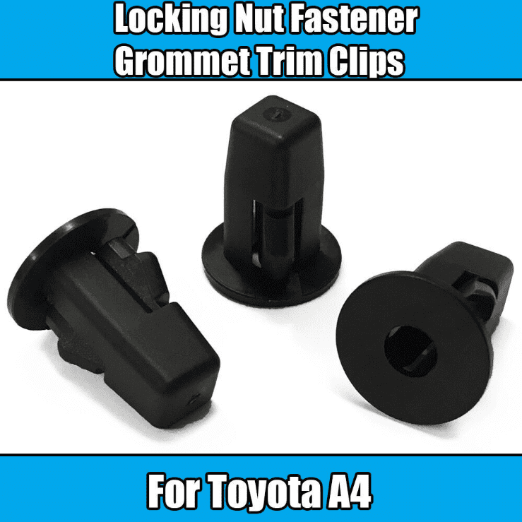 10x Clips for Toyota A4 Locking Nut Fastener Grommet Trim Clips Black Plastic