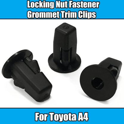 10x Clips for Toyota A4 Locking Nut Fastener Grommet Trim Clips Black Plastic