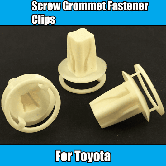10x Clips for Toyota A6 Rav Screw Grommet Fastener Clips White Beige Plastic