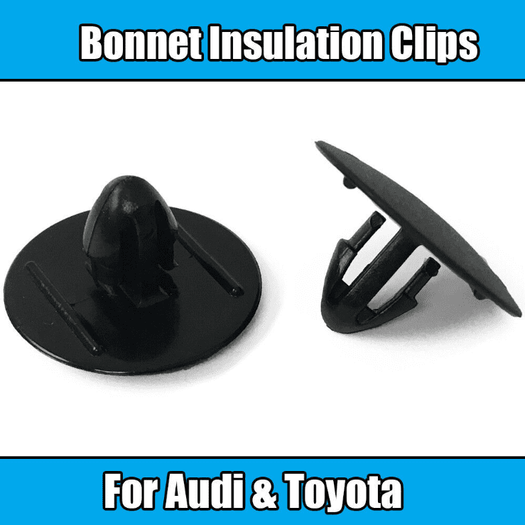 10x Clips for Toyota Audi Bonnet Insulation Clips 90467-09050 Black Plastic