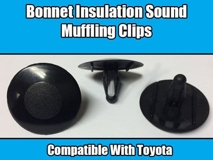 10x Clips for Toyota Bonnet/Hood Insulation Plastic Fasteners Sound Muffling