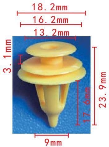 10x Clips for Toyota Door Card Fascia Trim Panel Retainer Push Orange Plastic