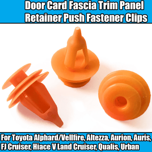10x Clips for Toyota Door Card Fascia Trim Panel Retainer Push Orange Plastic