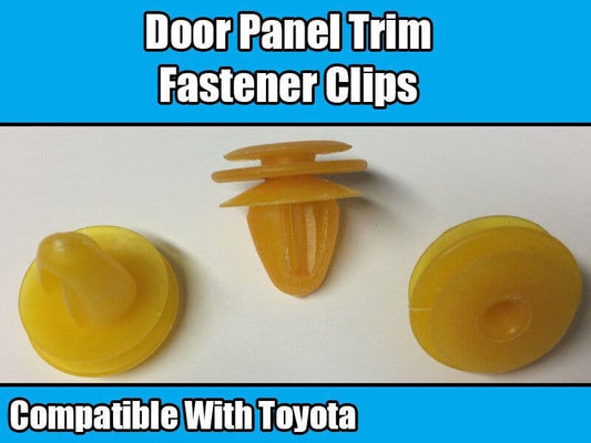 10x Clips for Toyota Door Panel Mounting Retainer Trim Orange/Yellow Plastic