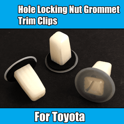 10x Clips for Toyota Hole Locking Nut Grommet Trim Clip White Plastic W/ Washer