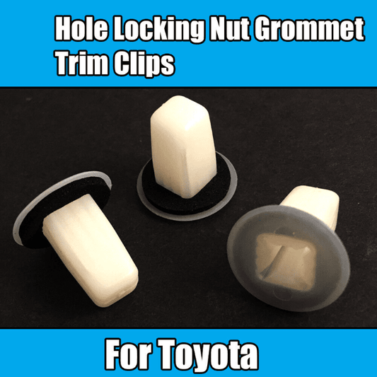 10x Clips for Toyota Hole Locking Nut Grommet Trim Clip White Plastic W/ Washer