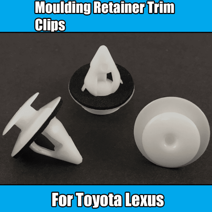 10x Clips for Toyota Lexus Moulding Retainer Trim Clips White Plastic W/ Washers