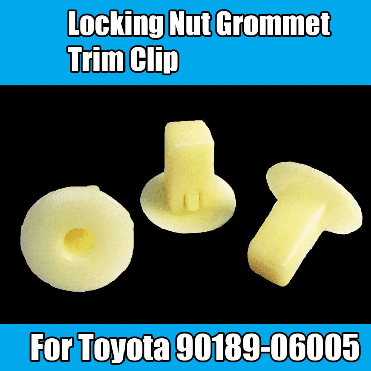 10x Clips for Toyota Locking Nut Grommet Trim Clip White Plastic Q086 9018906005