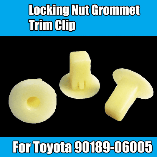 10x Clips for Toyota Locking Nut Grommet Trim Clip White Plastic Q086 9018906005