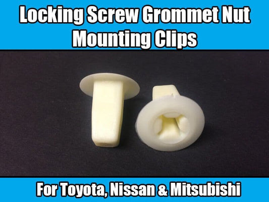 10x Clips for Toyota Nissan Mitsubishi Locking Screw Nut Mounting White Plastic