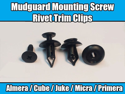 10x Clips for Toyota Vauxhall Mudguard Mounting Screw Rivet Trim Black Plastic