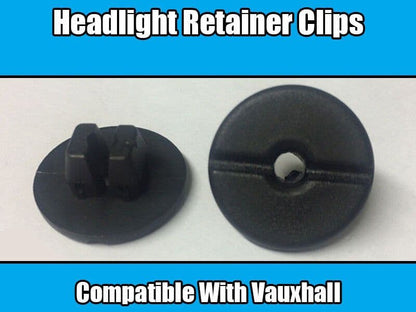 10x Clips for Vauxhall Astra G Corsa C Headlight Fastener Retainer Black Plastic