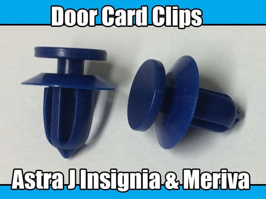 10x Clips for Vauxhall Astra J Insignia & Meriva/Door Card Trim Blue 13252118