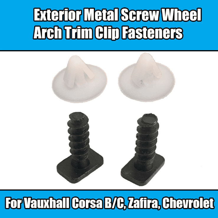 10x Clips for Vauxhall Corsa Exterior Metal Screw Wheel Arch Trim Clip Fasteners