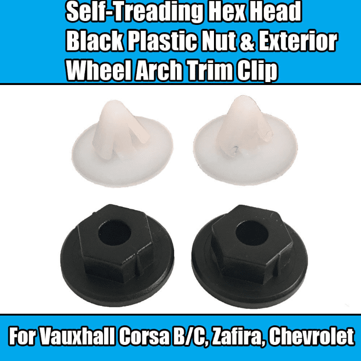 10x Clips for Vauxhall Corsa Plastic Nut Exterior Wheel Arch Trim Clip Fasteners