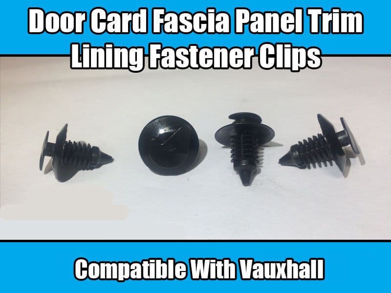 10x Clips for Vauxhall Door Card Fascia Panel Trim Lining Fastener Black Plastic