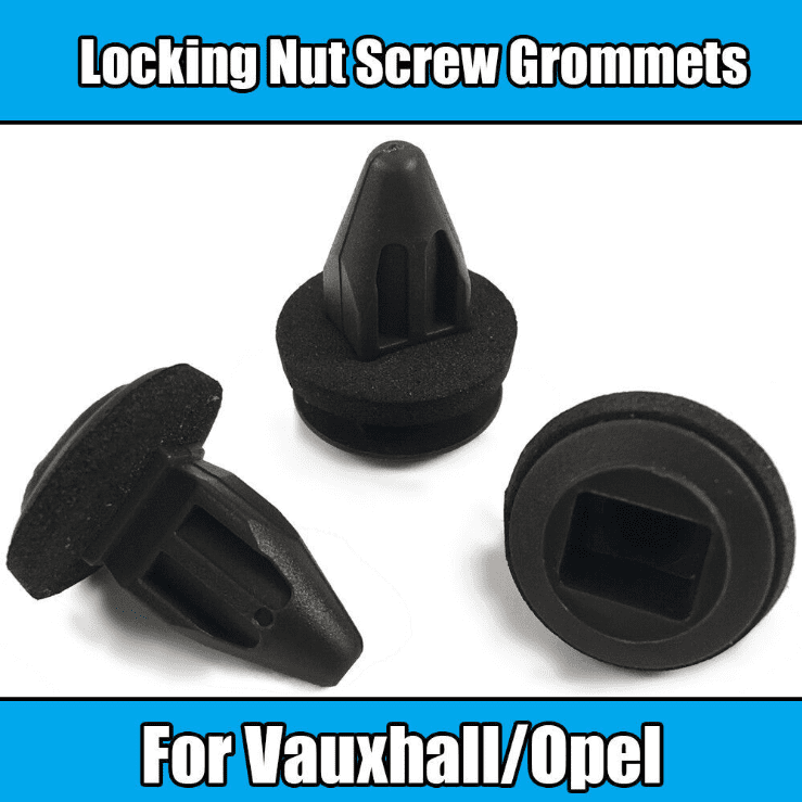 10x Clips for Vauxhall Opel Bumper Trim Locking Nut Screw Grommets Black Plastic