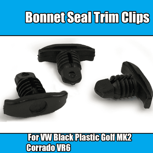 10x Clips for VW Bonnet Seal Trim Golf Mk2 Corrado Vr6 Bus Black Plastic