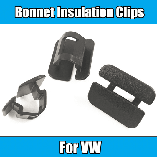 10x Clips for VW Bonnet Sound Insulation Deadener Retainer Hood Black Plastic