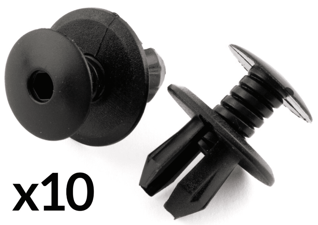 10x Clips for VW Caddy Trim Panel Lining Fixings Fastener Black Plastic
