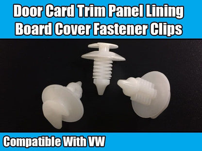 10x Clips for VW Door Card Trim Panel Lining Board Cover Fastener White Plastic