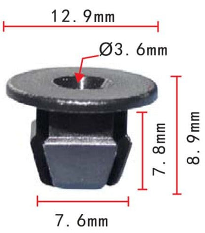 10x Clips for VW & GM Expanding Locking Nut Rear Light Screw No8 Black Plastic