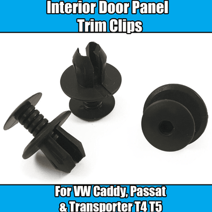 10x Clips for VW Passat Caddy Transporter Interior Door Trim Panel Dark Grey