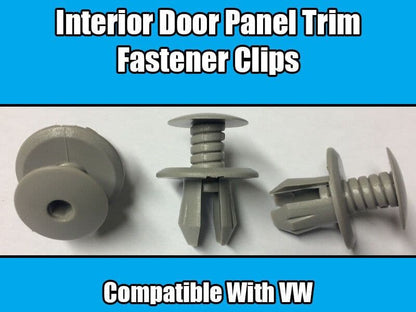 10x Clips for VW Transporter T4 T5 Interior Trim Door Screw Panel Fixing Grey
