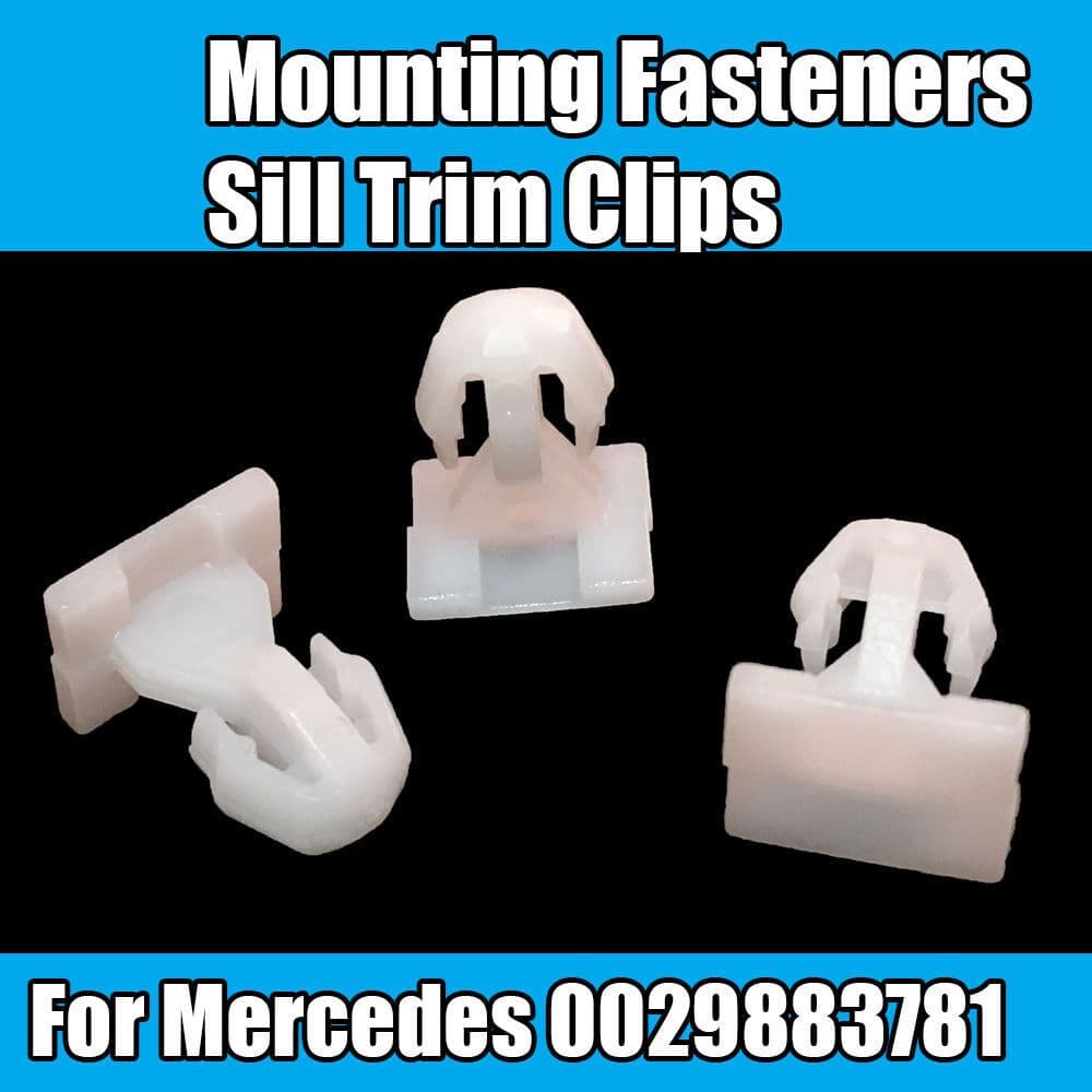10x Clips Mounting Clips for Mercedes Sills Trims Clips White Plastic 0029883781