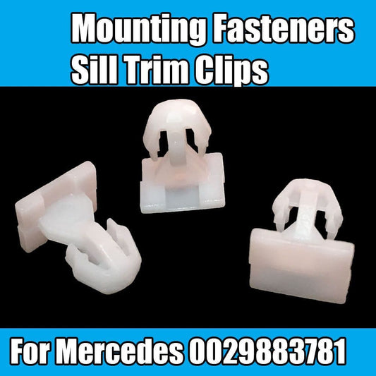 10x Clips Mounting Clips for Mercedes Sills Trims Clips White Plastic 0029883781
