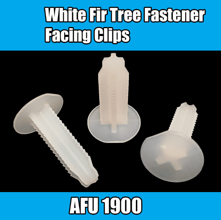 10x Clips White Plastic Fir Tree Fastener Facing Clips