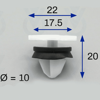 10x Door Card Clips for Vauxhall Vivaro, Grandland X, Corsa 9345Zn, 95508766