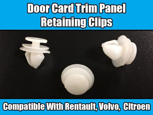10x Door Card Clips for VW Renault Volvo Peugeot Citroen Retaining Plastic