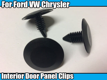 10x Door Panel Interior Card Fastener for Ford VW Chrysler Black Plastic Clips