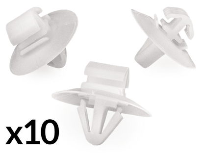 10x Door Trim Bumper Clip Plastic Side Moulding Clips for Fiat Renault White