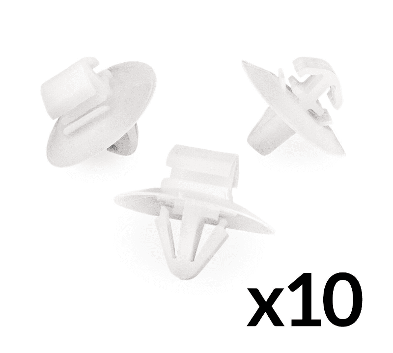 10x Door Trim Bumper Clip Plastic Side Moulding Clips for Fiat Renault White
