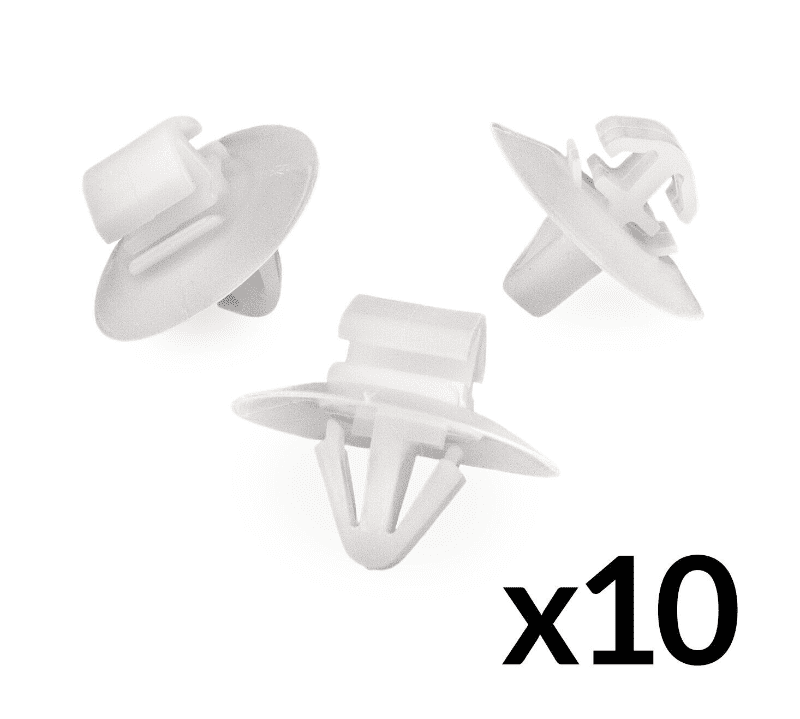 10x Door Trim Bumper Clip Plastic Side Moulding Clips for Fiat Renault White