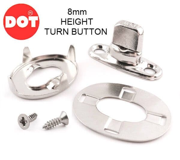 10x Dot Common Sense 8mm Turnbutton With Screws Boat Cover Fastener Kit Bimini