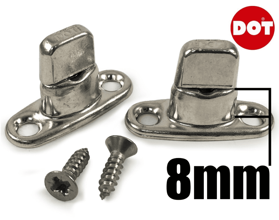 10x Dot Common Sense 8mm Turnbutton With Screws Boat Cover Fastener Kit Bimini
