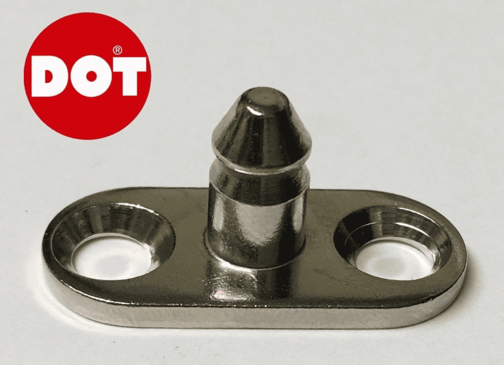 10x Dot Nickel Plated 2 Hole Base Stud Deck Fastener Boat Canvas